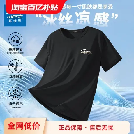GV真维斯运动t恤男夏季2025新款冰丝跑步透气速干衣男款网眼短袖A图片