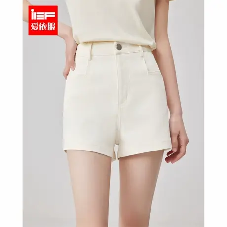 IEF/爱依服裤子2025夏季新款韩版简约通勤百搭显瘦高腰显腿长短裤商品大图
