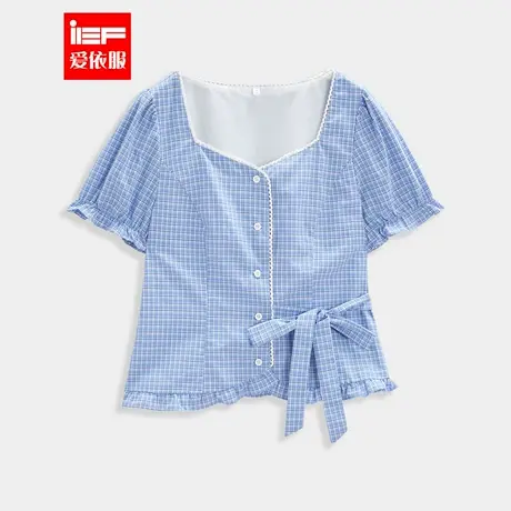 IEF/爱依服【微胖】大码女装2025夏季新款法式气质感通勤百搭上衣商品大图