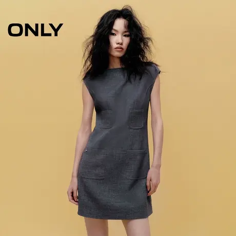 ONLY2025夏季新款通勤气质无袖一字船领实用口袋短裙连衣裙女商品大图