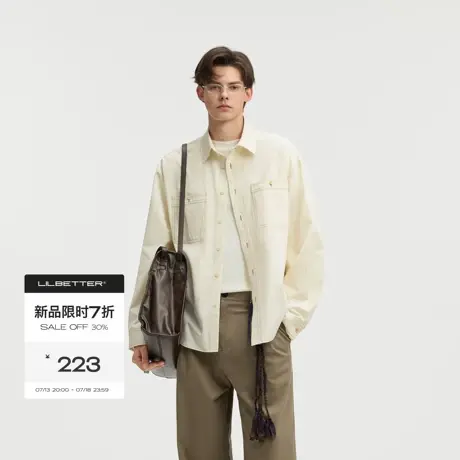 Lilbetter高质感天丝棉老钱风长袖衬衫2025秋宽松撞色压线寸衫LB商品大图