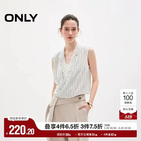 ONLY奥莱夏季时尚气质质感翻领无袖衬衫女商品大图