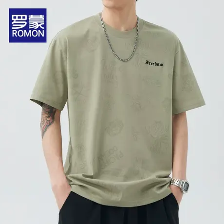 罗蒙冰丝短袖t恤男士夏季薄款2025新款圆领休闲体恤宽松半袖上衣图片