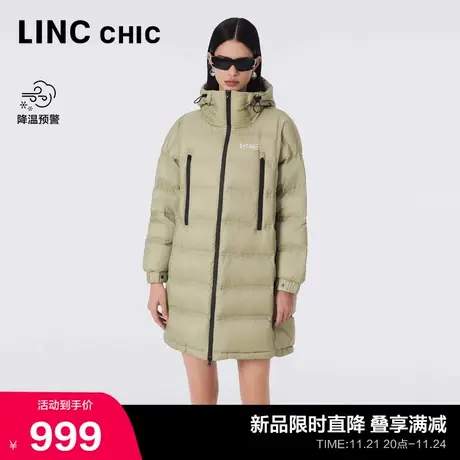 LINC金羽杰中长款轻薄羽绒服女冬季2023新款机能外套女秋冬款6228商品大图