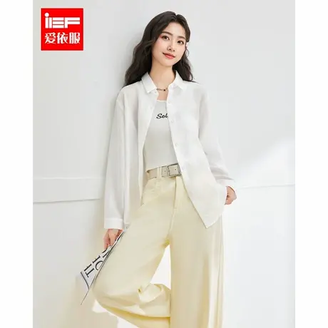 IEF/爱依服2025夏季新款韩版小众设计感印花休闲百搭中衬衫上衣图片