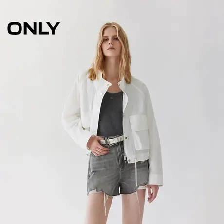 ONLY2025夏季新款随性插肩袖立领抽绳下摆宽松显瘦短款长袖外套女商品大图