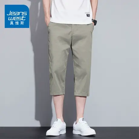 KZ真维斯七分裤男士休闲短裤中裤马裤宽松2025新款夏天薄款夏季A图片