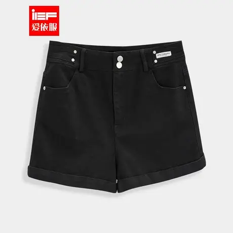 IEF/爱依服大码女装2025夏季新款微胖韩版简约纯色通勤百搭短裤商品大图