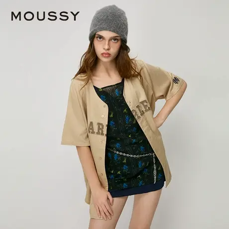 MOUSSY 夏季新品运动少女风blokette棒球衬衫女028HA430-1821商品大图