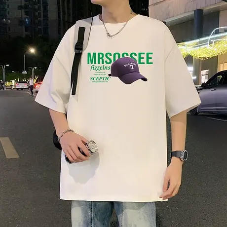 美式复古短袖t恤男女夏季2025新款潮牌半袖情侣设计感纯棉体恤衫图片