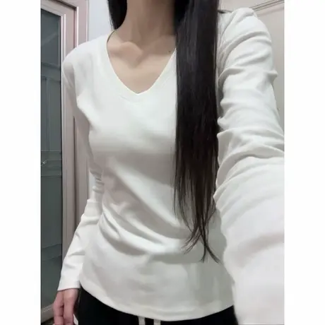 秋冬季2025新款内搭德绒打底衫女修身韩版磨毛加厚长袖T恤上衣潮图片