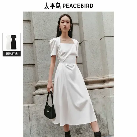 【来了就好】太平鸟优雅方领连衣裙图片