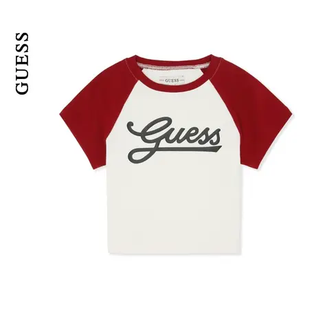 GUESS女士双色经典款圆领运动撞色T恤-W4PP87K2Q40图片