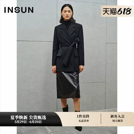 INSUN恩裳秋季高支羊毛系带休闲西装商品大图