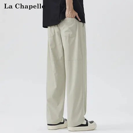 【拉夏贝尔】夏季薄款凉感冰丝休闲裤男士宽松透气运动直筒长裤子商品大图