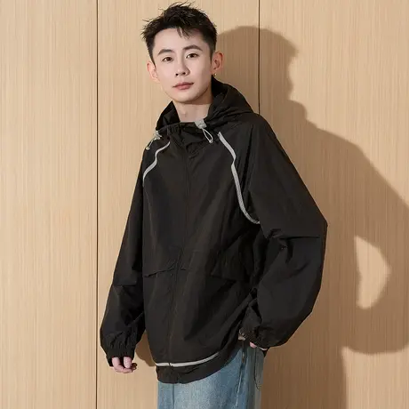 唐狮防晒衣男夏季新款防晒衣连帽防紫外线透气户外休闲薄外套图片