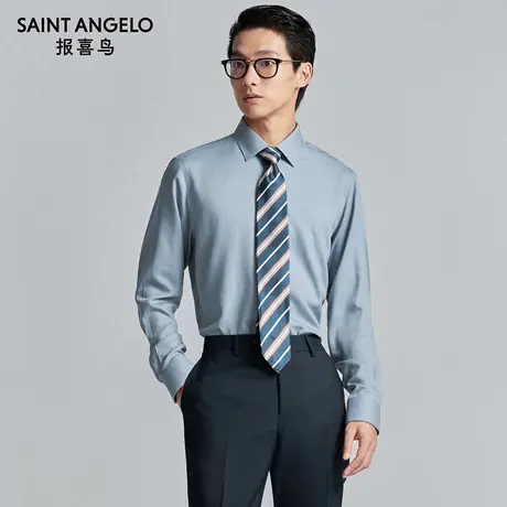 【可机洗羊毛】报喜鸟秋季新款商务正装男士长袖衬衫打底休闲衬衣商品大图