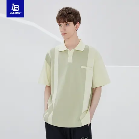 Lilbetter男士polo衫潮流撞色体恤衫休闲男款t恤短袖宽松夏季衣服图片