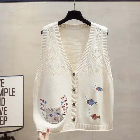 开衫v领针织马甲背心女2025春秋新款宽松外穿马夹叠穿毛衣坎肩潮图片