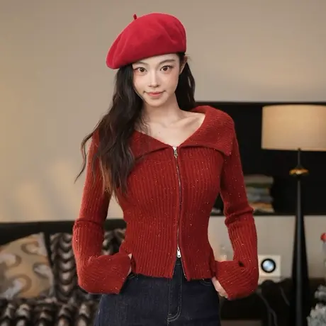 尔给尔给尔给秋冬设计感两穿毛衣女商品大图