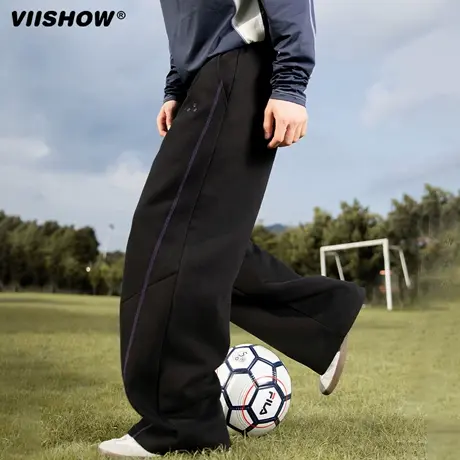 VIISHOW重磅运动卫裤男款2025秋宽松刺绣美式阔腿休闲裤直筒长裤商品大图