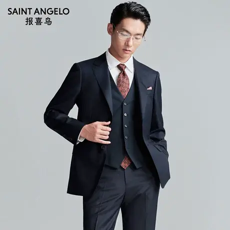 报喜鸟秋季新款男士商务正装西服套装绵羊毛西服西裤单开衩西装男图片