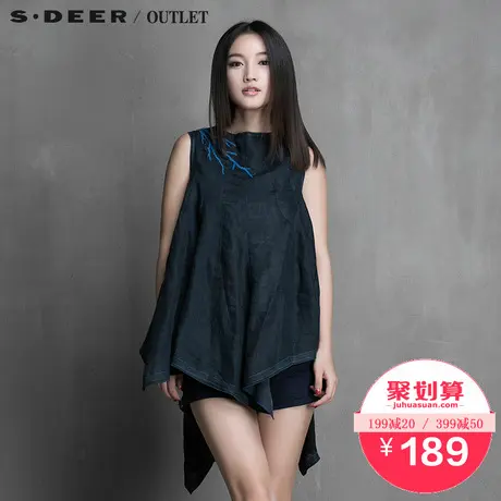 s.deer【上新】圣迪奥拼接不规则阔摆刺绣上衣S15280379图片