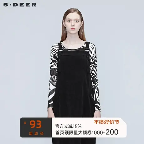 sdeer圣迪奥软糯毛衣新品女装个性圆领水墨晕染针织毛衣S20383502图片