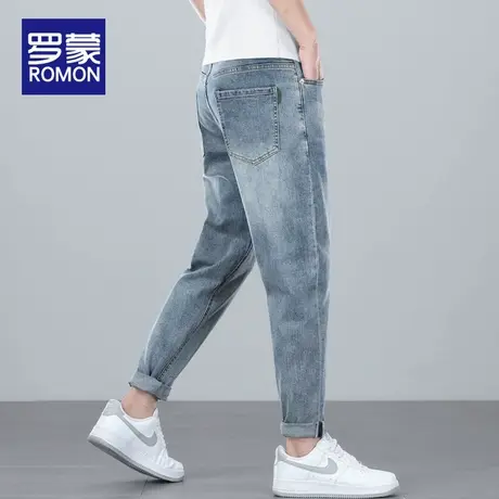 罗蒙男士牛仔裤夏季薄款2025新款直筒修身男裤潮牌弹力长裤子男款图片