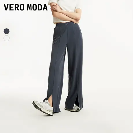 Vero Moda休闲裤女2024秋新款休闲条纹松紧百搭宽松显瘦运动裤商品大图