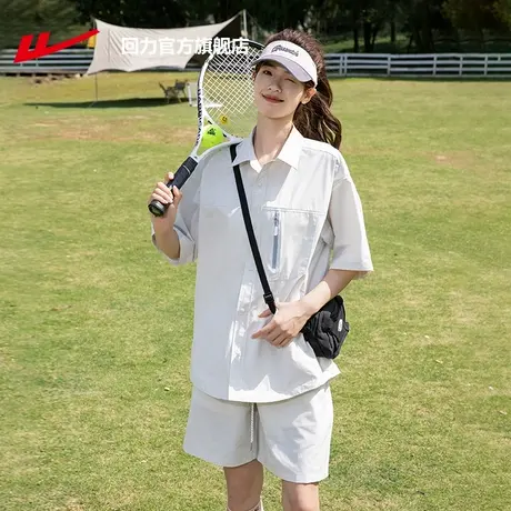 回力官方旗舰店工装短袖衬衫男夏季新款宽松休闲情侣运动衬衣外套图片