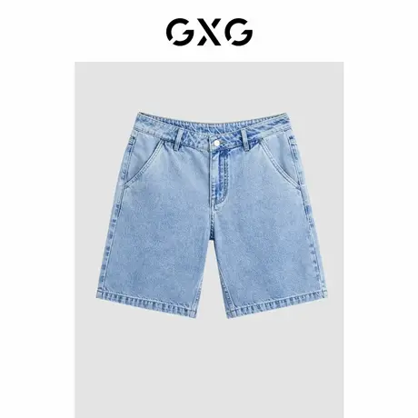 GXG男装2024年夏季男士水洗牛仔裤直筒休闲裤五分裤男商品大图