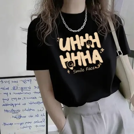 2025年新款简约半高领短袖t恤女辣妹设计感正肩半袖宽松上衣ins商品大图