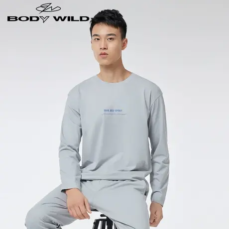 BODY WILD FUN优选好棉家居圆领字母局印长袖ZBN41XQ1商品大图