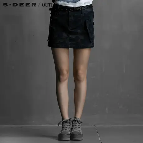 s.deer【上新】圣迪奥专柜正品斑驳迷彩短裙S13381397图片