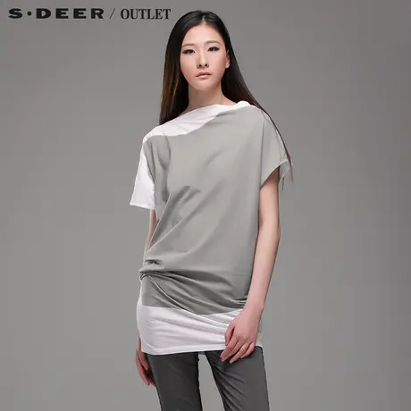 s.deer【上新】圣迪奥专柜正品夏季女装夏撞色蝙蝠款T恤S13280174图片