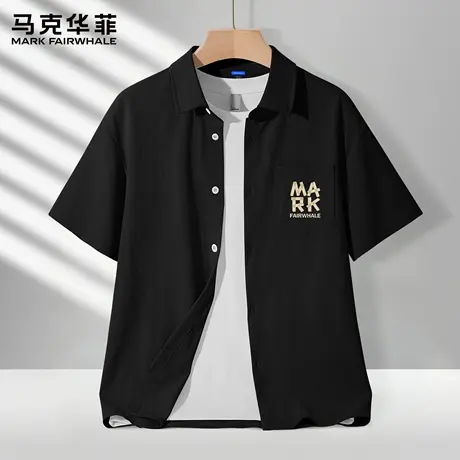 马克华菲男士衬衫短袖2025新款潮流上衣男款美式高街夏季男装薄X商品大图