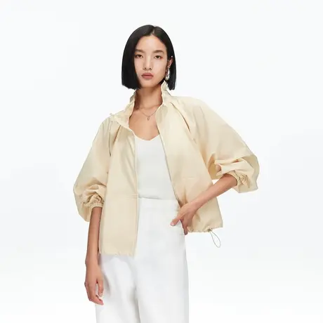 Vero Moda夹克2025秋季新款含棉拉链抽绳底摆立领外套325317023商品大图