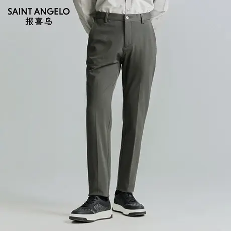 报喜鸟秋季新款时尚休闲男士百搭长裤休闲裤薄款裤子男裤灰湖绿色图片