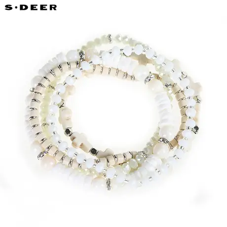 sdeer圣迪奥女高雅白色窜片手链S15184361图片