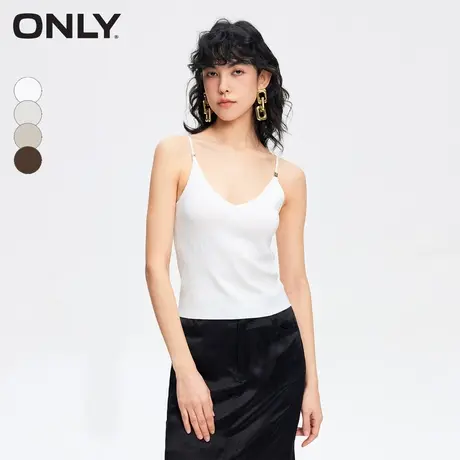 ONLY奥莱夏季时尚简约纯色V领短款吊带针织衫女商品大图