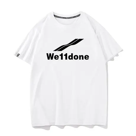 秀洛welldone衣服we11done夏季宽松男女情侣装白色半袖短袖T恤男商品大图