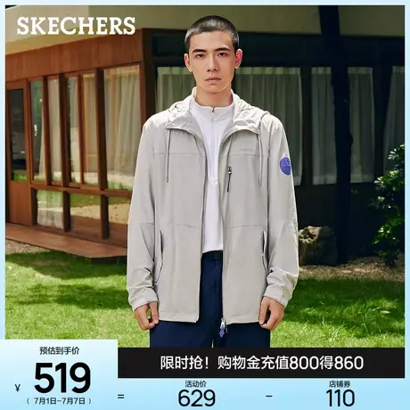 Skechers斯凯奇2025秋季新款男款梭织连帽外套轻薄透气户外运动衫图片