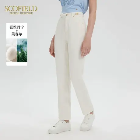【含桑蚕丝】Scofield女装都市率性直筒牛仔裤腰部皮标2025夏新品商品大图