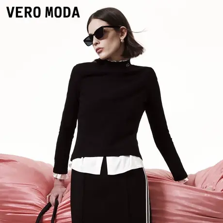 Vero Moda奥莱T恤女2025早春新款高街修身打底长袖加绒内搭休闲商品大图