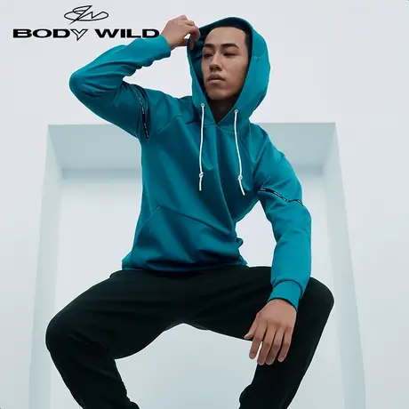 BODYWILD卫衣上衣男士春秋睡衣长袖莫代尔男居家连帽潮牌ZBN81RL1商品大图