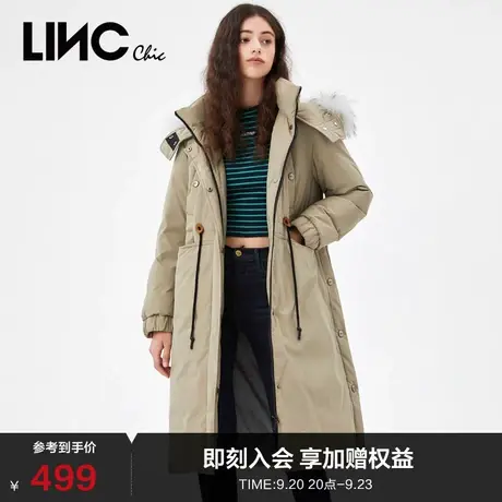 LINCCHIC金羽杰羽绒服女收腰休闲派克服长款羽绒服女冬季944368图片