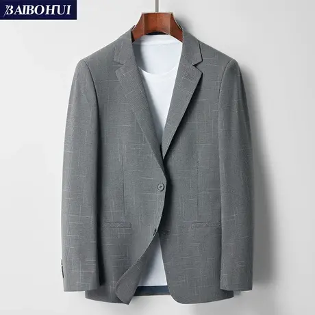 春秋轻奢商务灰色千鸟格子小西装外套百搭休闲薄款单件小西服上衣图片