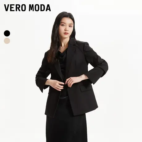 Vero Moda西装外套女春季优雅通勤垫肩褶皱七分袖气质324108018商品大图