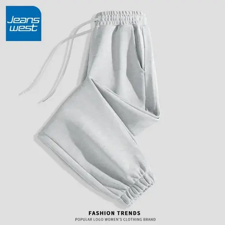 KV真维斯灰色束脚裤女春秋卫裤休闲裤女2025新款小个子加绒运动裤商品大图